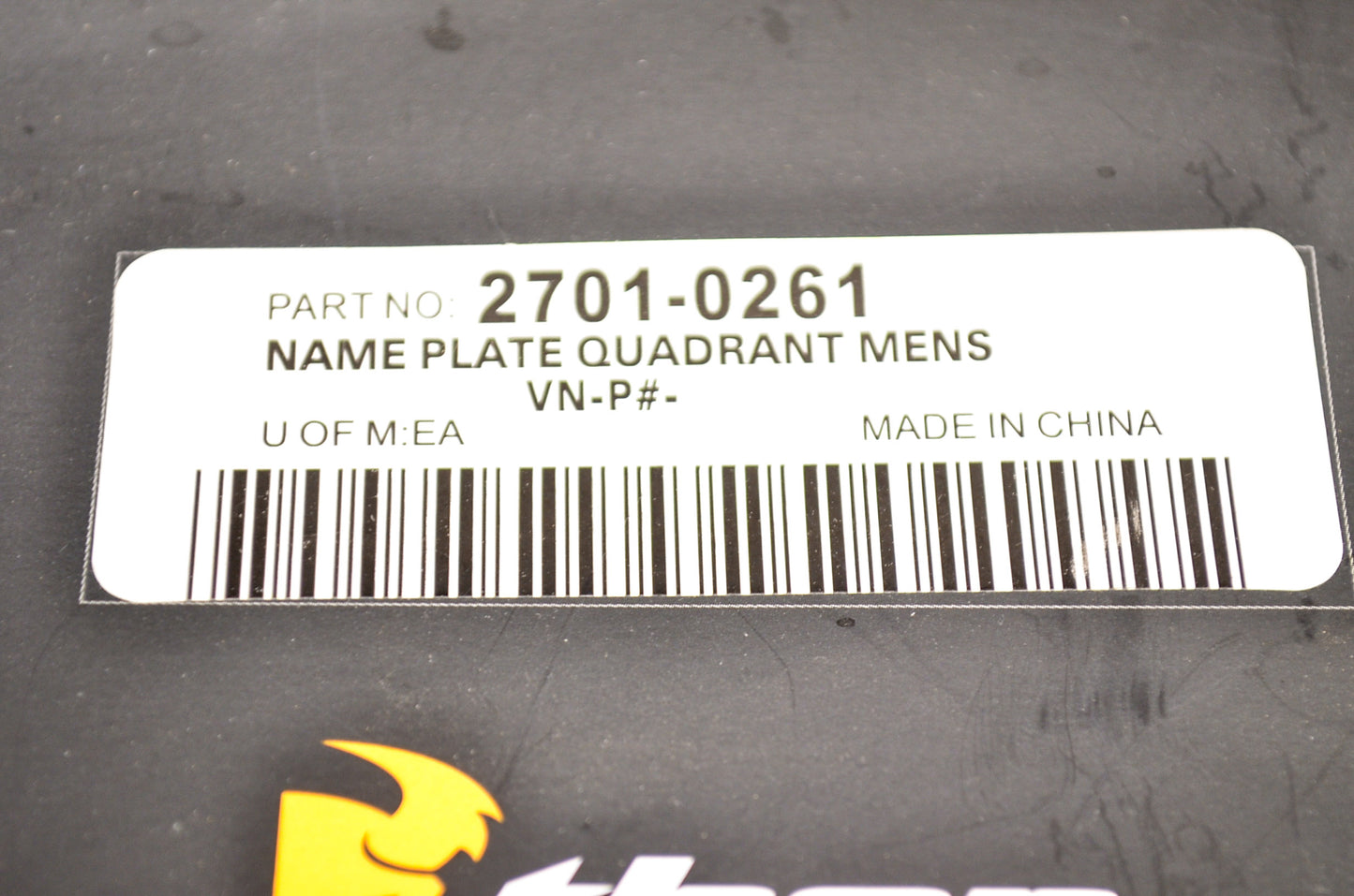 Thor 2701-0261 Quadrant Protector Nameplate Kit NOS