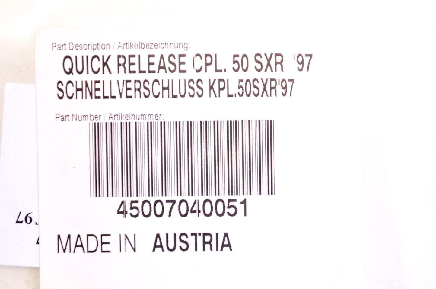 OEM KTM 45007040051 Quick Release NOS