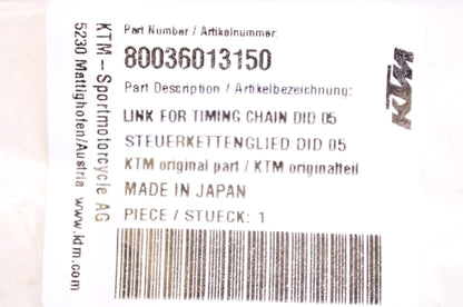 New OEM KTM Timing Chain Link NOS