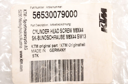 OEM KTM 56530079000 Hex Head Collar Screw M8X44 WS13 NOS