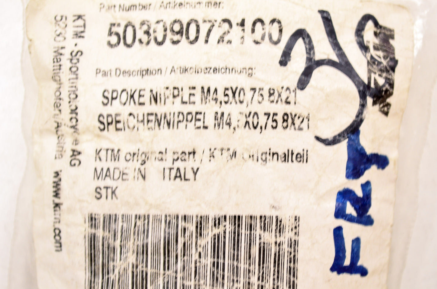 Spoke Nipple 4.5x0.75 8x21 NOS