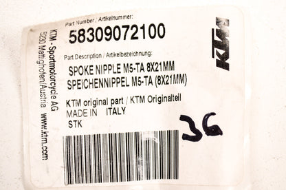 OEM KTM 58309072100 Spoke Nipple 8x12 Qty 6 NOS