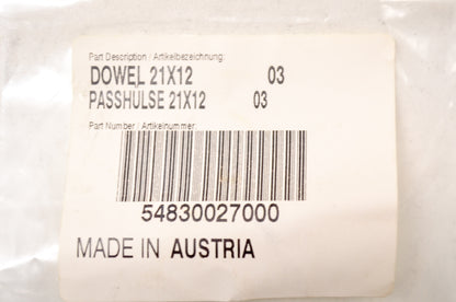 OEM KTM 54830027000 Dowel 21x12 NOS