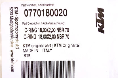 O-Ring 18x2 Qty 2 NOS