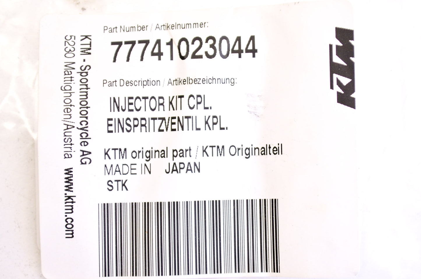 OEM KTM 77741023044 Fuel Injector Kit NOS