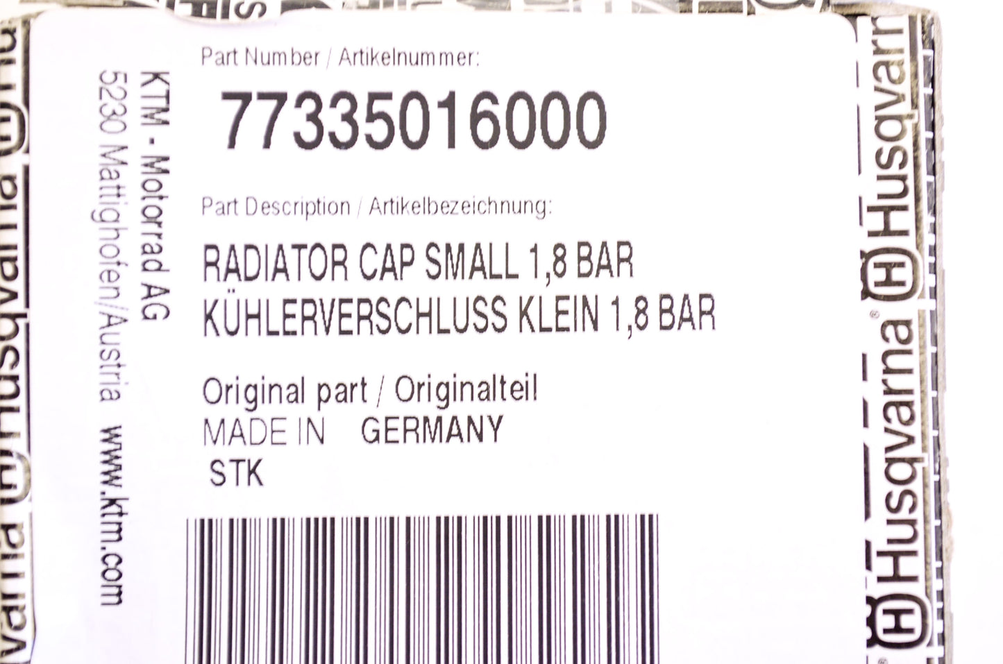 New OEM KTM Radiator Cap NOS