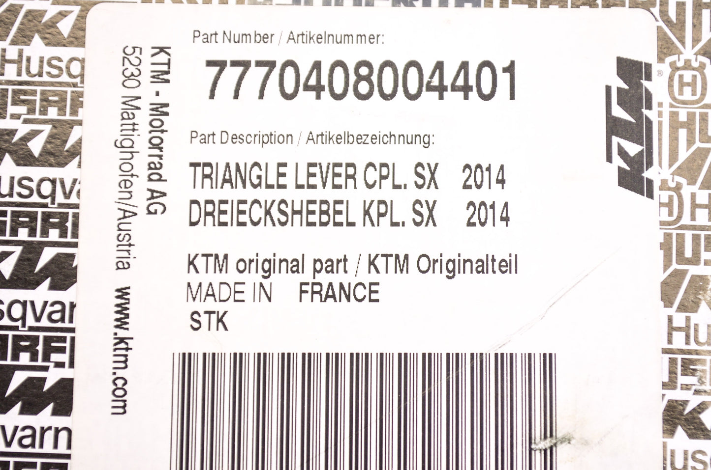New OEM KTM Triangle Lever Assembly NOS
