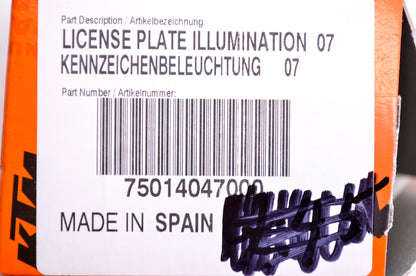 OEM KTM 75014047000 License Plate Illumination NOS
