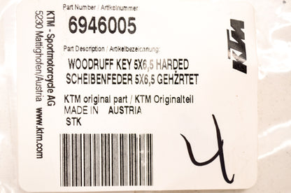 New OEM KTM Woodruff Key 5x6.5 NOS