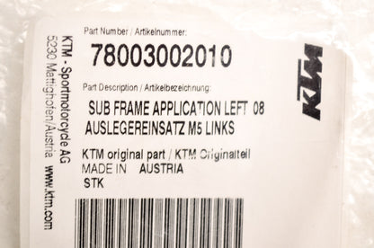 New OEM KTM Sub Frame Insert Left Side NOS