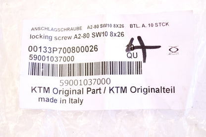OEM KTM 59001037000 Special Screw M8X26 WS=10 Qty 2 NOS