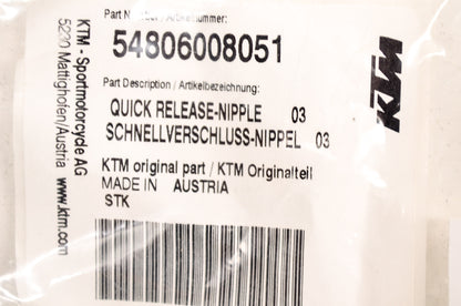 New OEM KTM Quick Release Nipple NOS
