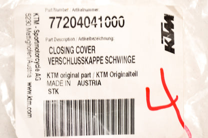 OEM KTM 77204041000 Closing Cover NOS