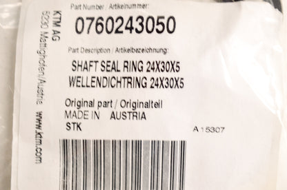 New OEM KTM Shaft Seal Ring 24x30x5 NOS