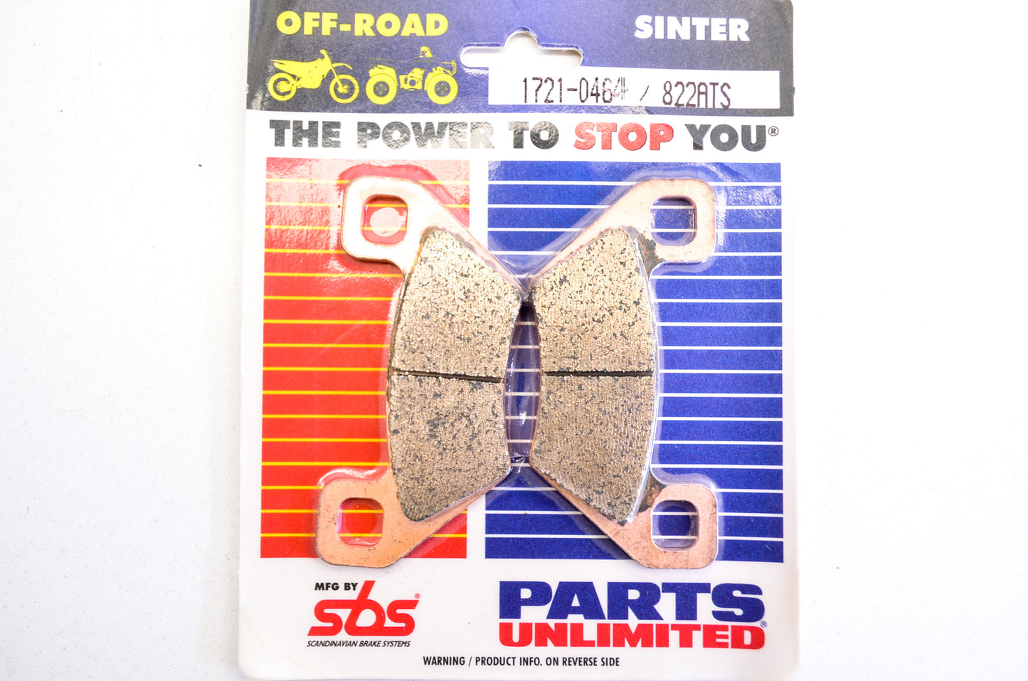 SBS 1721-0464, 822ATS, FA395 Sintered Brake Pad Pair NOS