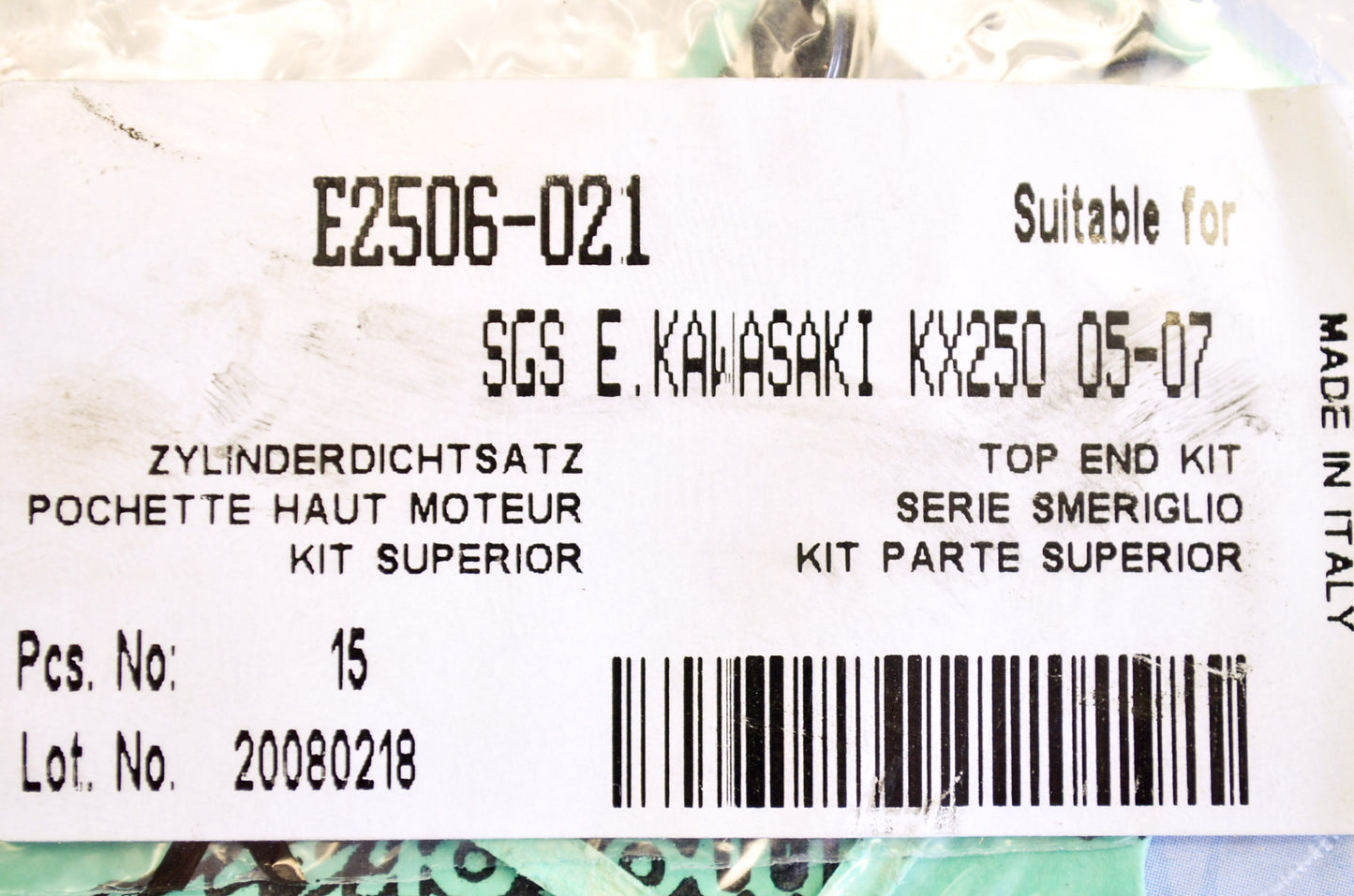 Athena E2506-021 Top End Gasket Kit KX250 2005-2007 NOS