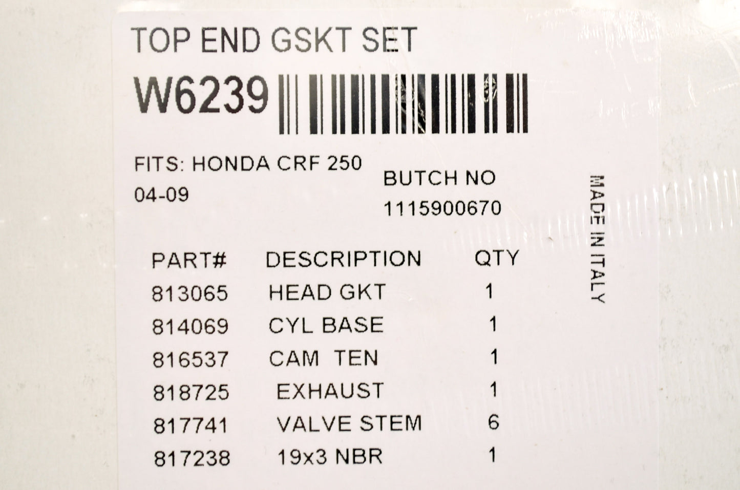 Top End Gasket Kit NOS