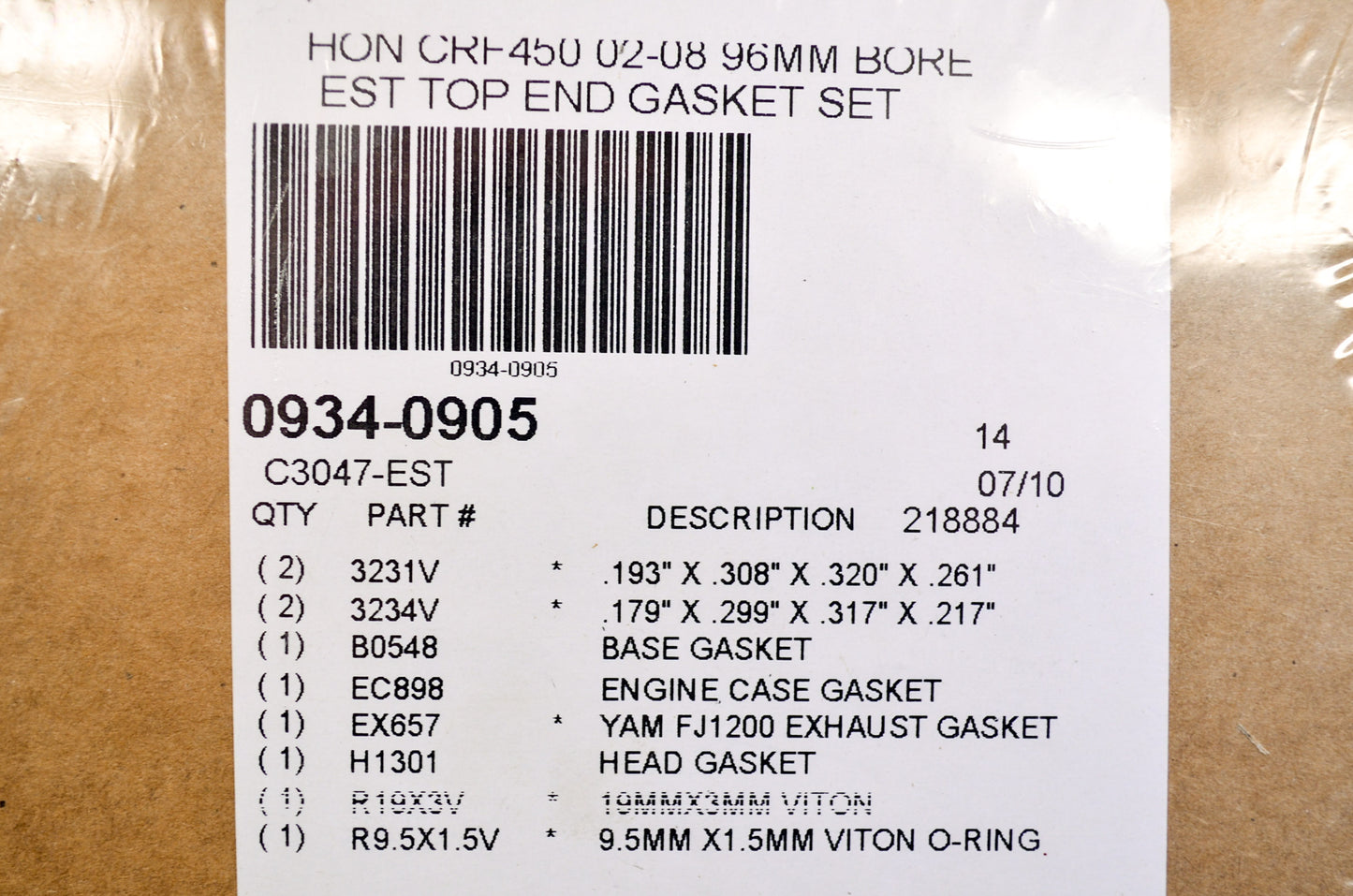 Top End Gasket Kit NOS