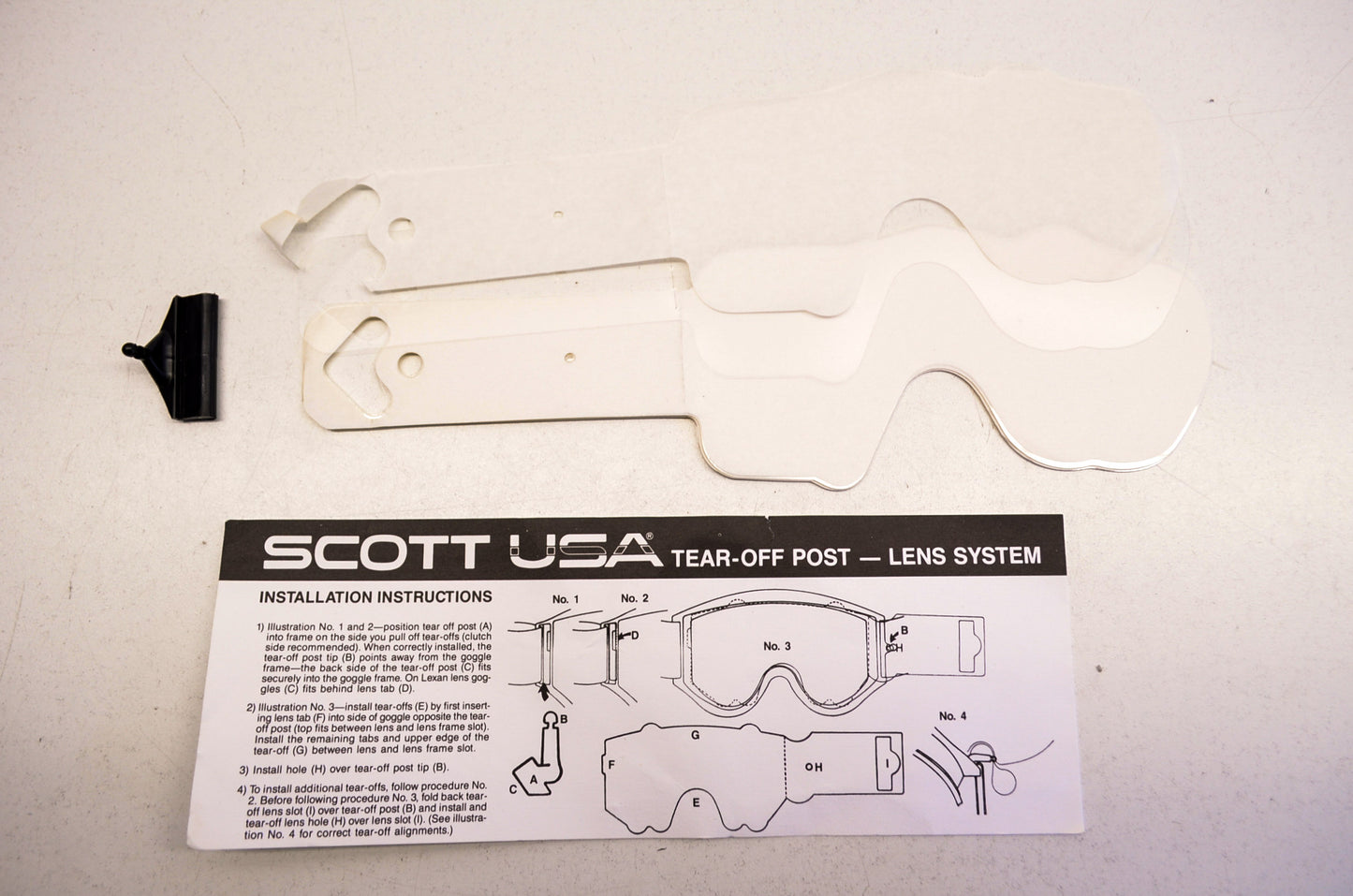 Scott SCL31, 0900970 Clear Lens Tear-Off Kit 89S NOS