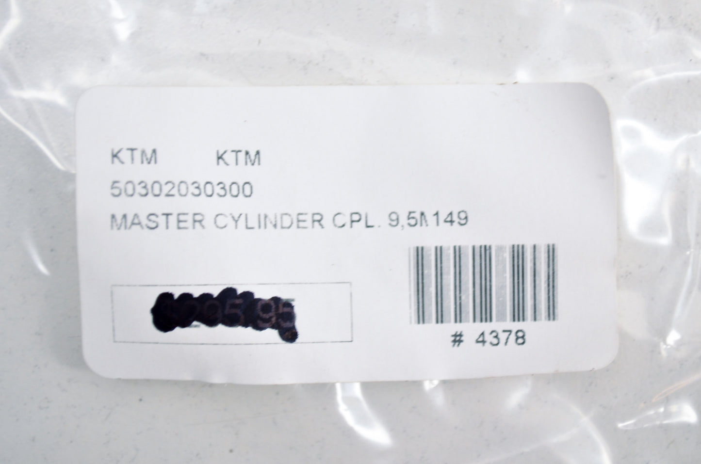 OEM KTM 50302030300 Master Cylinder 9.5mm NOS