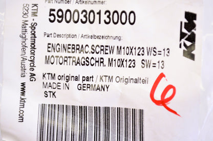 New OEM KTM Engine Mount Screw 10x123 NOS