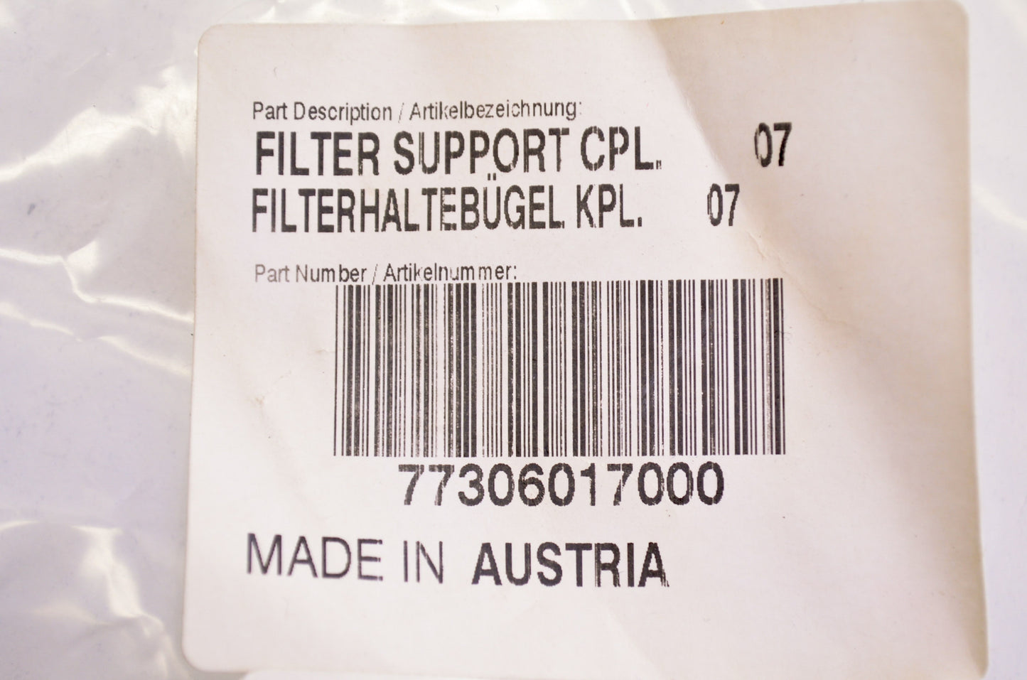 OEM KTM 77306017000 Filter Support NOS
