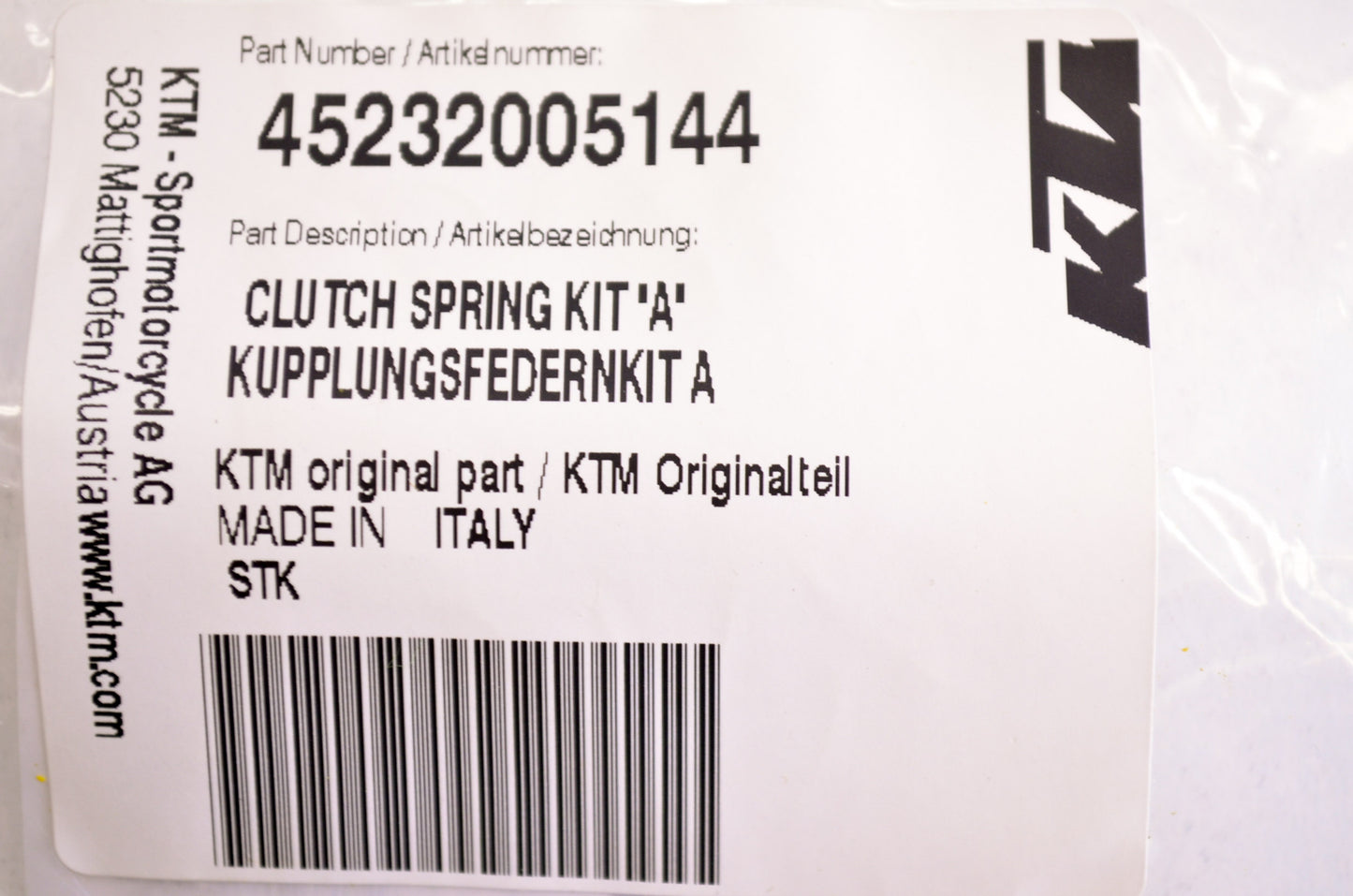 OEM KTM 45232005144 Clutch Spring Kit "A" NOS