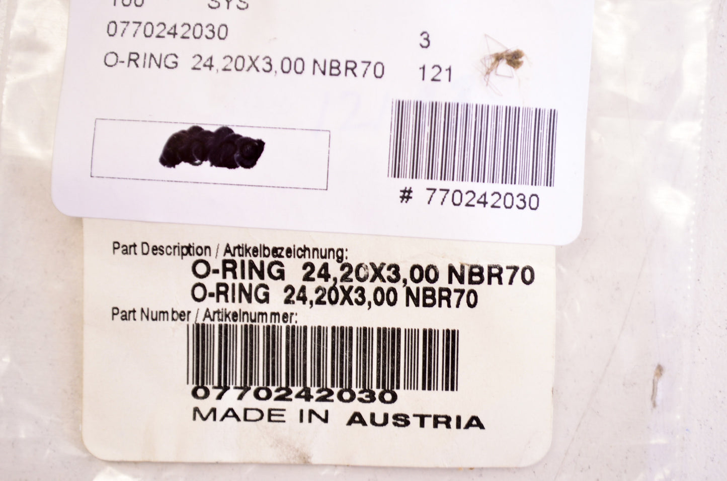 OEM KTM 770242030 O-Ring 24.20X3.00 NBR70 Qty 2 NOS
