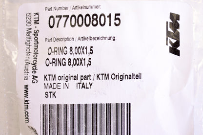 OEM KTM 770008015 O-Ring 8x1.5 Qty 4 NOS