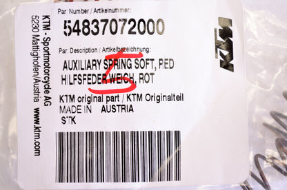 OEM KTM 54837072000 Red Soft Auxiliary Spring NOS