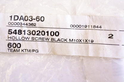 OEM KTM 54813020100 Black Hollow Screen M10x1x19 NOS