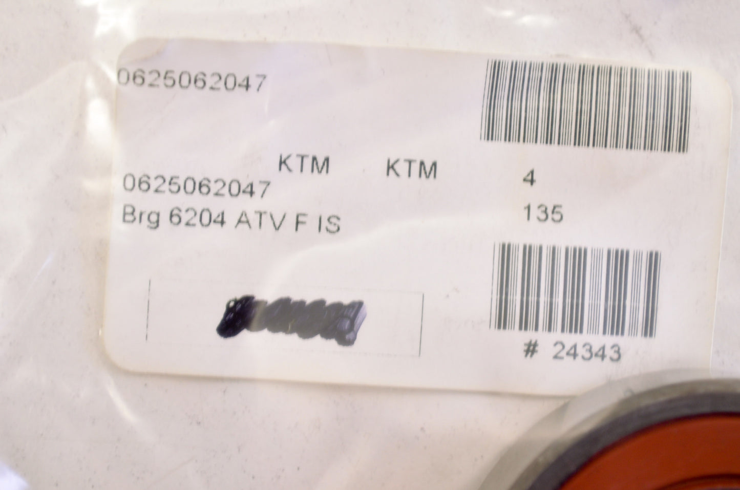 OEM KTM 625062047 Ball Bearing 6204-2RSH/C3 NOS