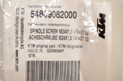 New OEM KTM Spindle Screw 24x1.5 NOS