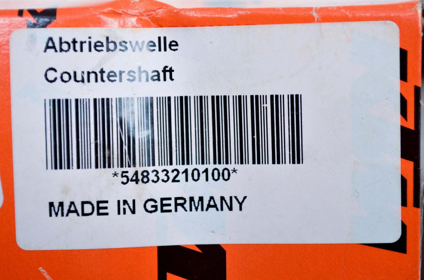 OEM KTM 54833210100 Counter Shaft NOS