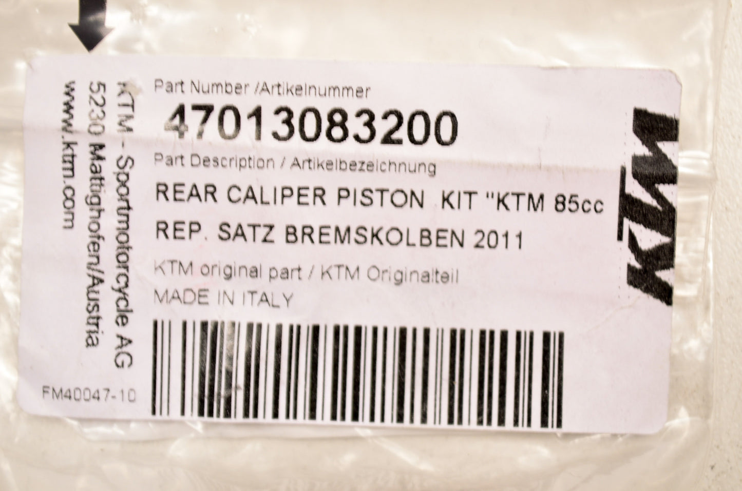 OEM KTM 47013083200 Brake Piston Repair Kit NOS