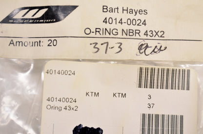 OEM KTM 40140024 O-Ring NBR 43X2 NOS
