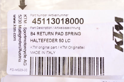 OEM KTM 45113018000 Retaining Spring NOS