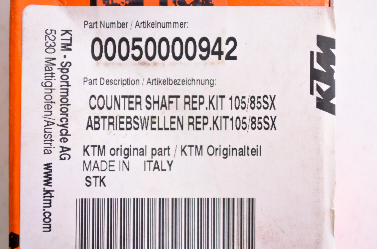 OEM KTM 50000942 Countershaft Repair Kit NOS