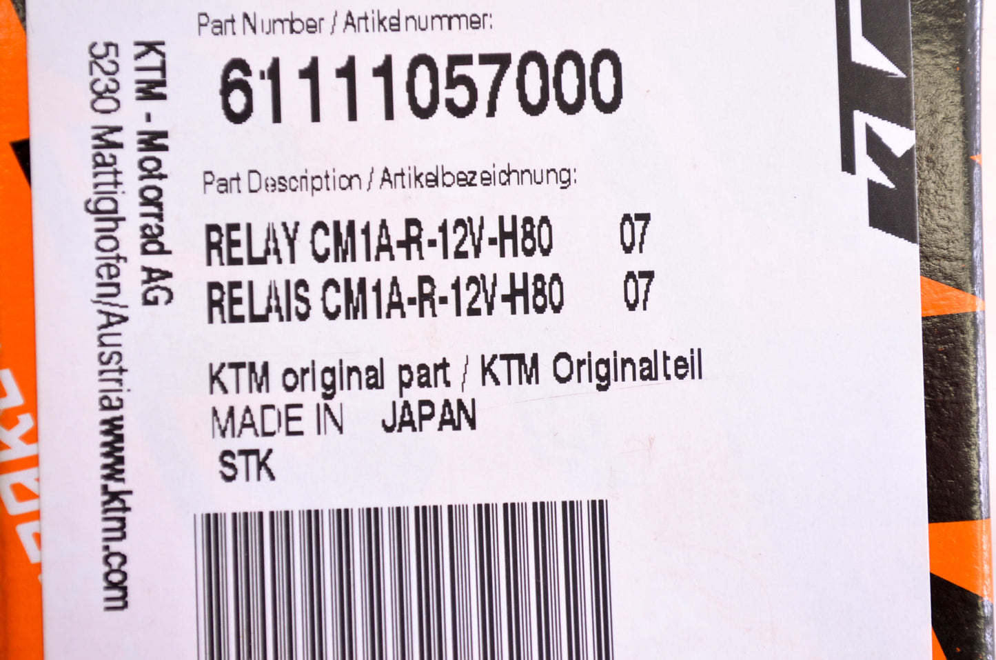 New OEM KTM Relay CM1A-R 12V H80 NOS