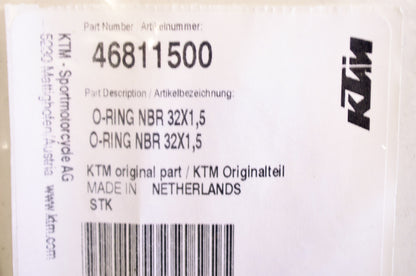 OEM KTM 46811500 O-Ring NBR 32X1.5 NOS
