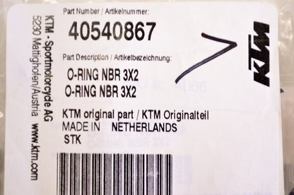 OEM KTM 40540867 O-Ring NBR 3X2 NOS