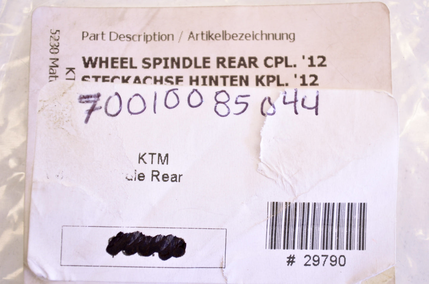 New OEM KTM Rear Wheel Spindle NOS