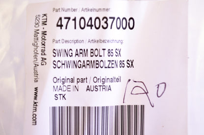 OEM KTM 47104037000 Swing Arm Bolt NOS
