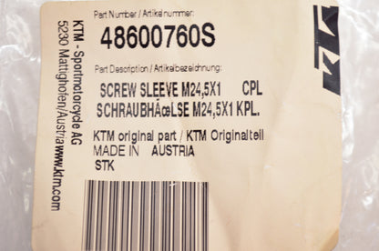 OEM KTM 48600760S Screw Sleeve 24.5x1 NOS