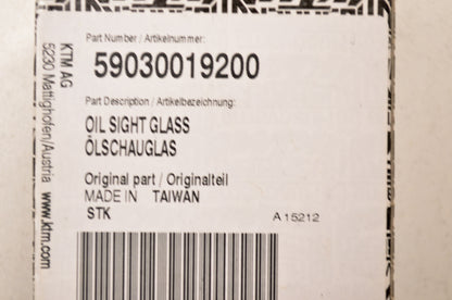 New OEM KTM Oil Sight Glass NOS