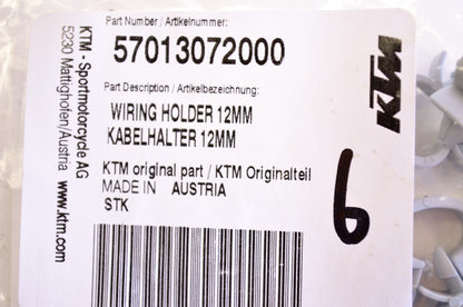 OEM KTM 57013072000 Wiring Holder 12mm NOS