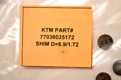 OEM KTM 77036035172 Shim D=8.9/1.72 NOS