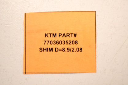 OEM KTM 77036035208 Shim D=8.9/2.08 NOS