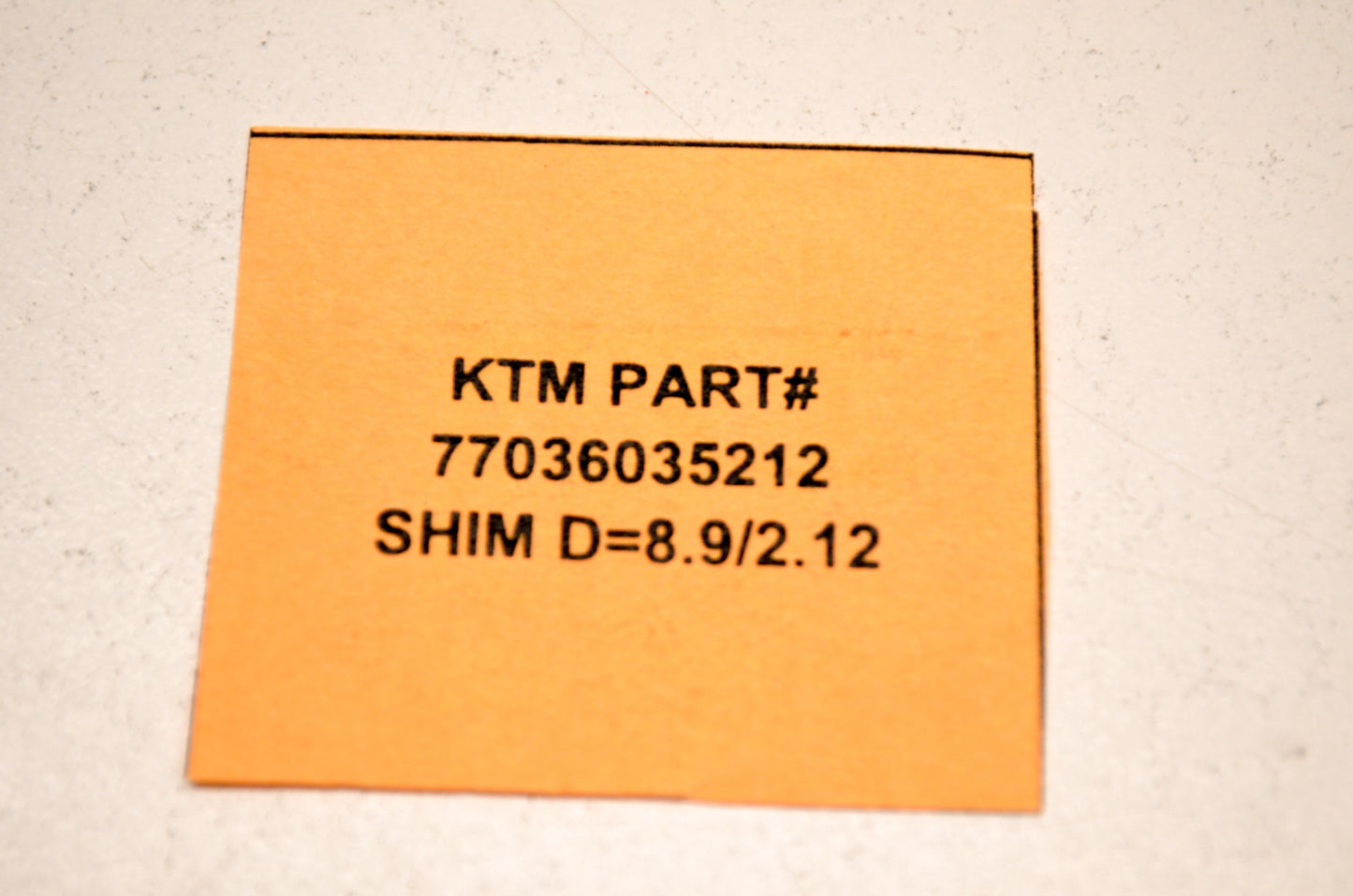 OEM KTM 77036035212 Shim D=8.9/2.12 NOS