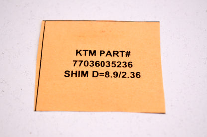 OEM KTM 77036035236 Shim D=8.9/2.36 NOS